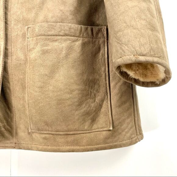 * Gamulux Argentinian Sherpa Lined Nubuck Button Front Coat Size M - Picture 5 of 8